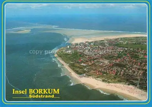 AK / Ansichtskarte Borkum Nordseebad Suedstrand Fliegeraufnahme