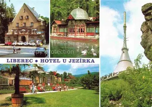 AK / Ansichtskarte LIBEREC Reichenberg CZ Hotel U Jezirka Schwanenteich Park Botanicka zahrada