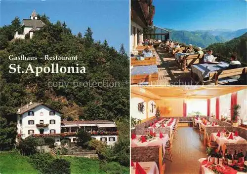 AK / Ansichtskarte Sirmian Nals Nalles Suedtirol IT Gasthaus Restaurant St Apollonia Terrasse Gastraum