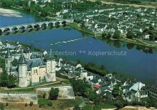 AK / Ansichtskarte Saumur_49_Maine et Loire Le chateau la Loire et le Pont Cessart Vue aerienne 