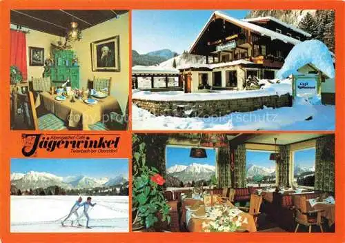 AK / Ansichtskarte OBERSTDORF Alpengasthof Jaegerwinkel Gaststraeume Skilanglauf