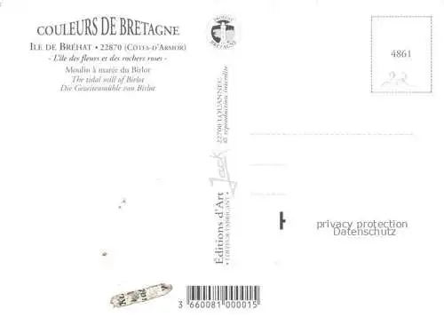 AK / Ansichtskarte Ile de Brehat_22_Cotes d_Armor Moulin a maree du Birlot Vue aerienne 