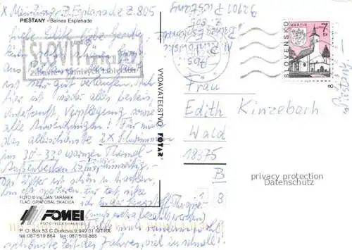 AK / Ansichtskarte Piestany Pistian Poestyen SK Balnea Esplanade