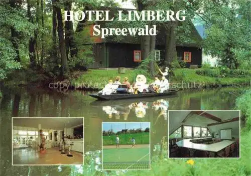 AK / Ansichtskarte Limberg Kolkwitz Hotel Limberg Rezeption Tennisplatz Halle