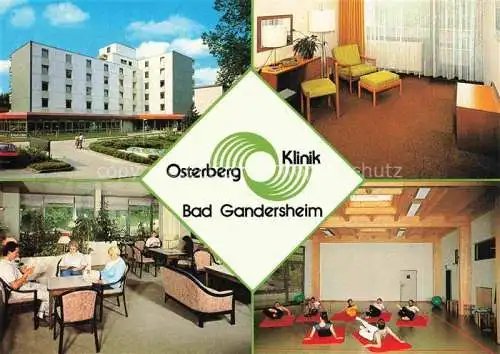 AK / Ansichtskarte Bad Gandersheim Osterberg Klinik TV Raum Gymnastikhalle Speisesaal