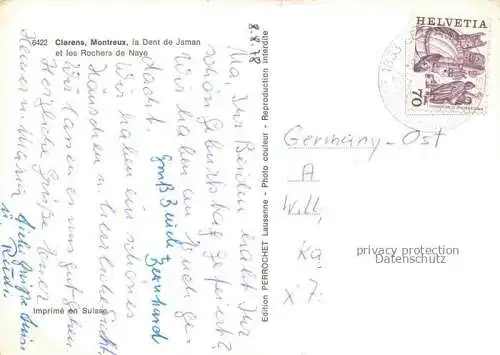 AK / Ansichtskarte Clarens__Montreux_VD La Dent de Jaman et les Rochers de Naye 