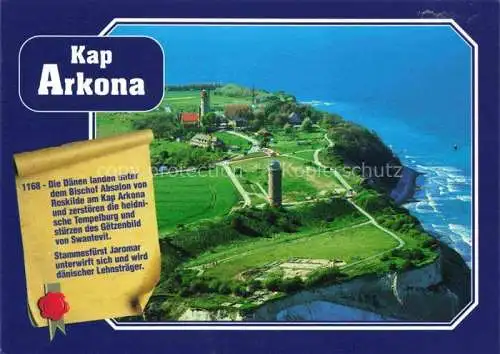 AK / Ansichtskarte Kap Arkona Putgarten Ruegen Fliegeraufnahme mit Leuchtturm