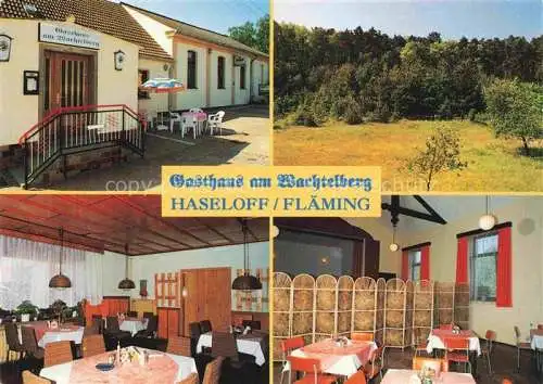 AK / Ansichtskarte Haseloff Gasthaus am Wachtelberg Gastraeume Waldpartie