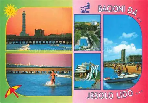 AK / Ansichtskarte Jesolo Lido Iesolo Veneto IT Leuchtturm Strand Pool Wasserrutsche