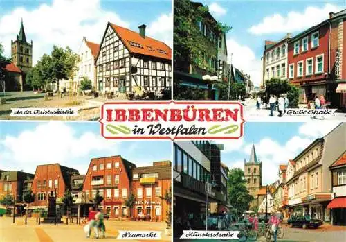 AK / Ansichtskarte Ibbenbueren NRW An der Christuskirche Heumarkt Muensterstrasse Grosse Strasse