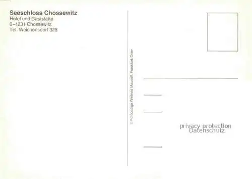 AK / Ansichtskarte Chossewitz Friedland Mark Seeschloss Chossewitz Gaststube Seepartie