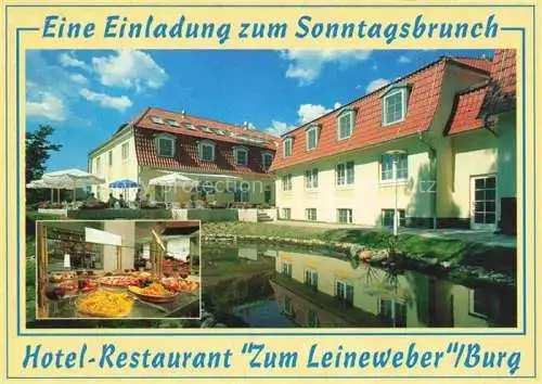 AK / Ansichtskarte Burg Spreewald Brandenburg Hotel Restaurant Zum Leineweber Gastraum