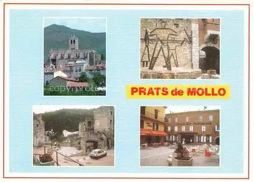 AK / Ansichtskarte Prats de Mollo la Preste_Ceret_66_Pyrenees Orientales Kirche Brunnen Ortspartie Hotel 