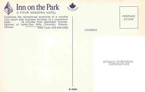 AK / Ansichtskarte Leslie Don Mills TORONTO Canada Inn on the Park a four seasons hotel arial view