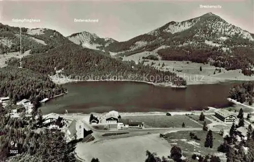 AK / Ansichtskarte Spitzingsee Schliersee Bayern gegen Stuempflinghaus Bodenschneid un Brecherspitze