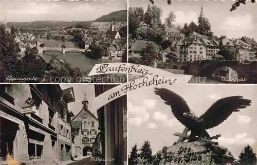 AK / Ansichtskarte Laufenburg Baden BW Panorama Blick ueber den Rhein Teilansicht Rathaustor Adler
