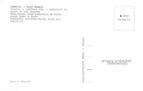 AK / Ansichtskarte Cinovec Boehmisch Zinnwald Teplice CZ Hotel Pomezi Weinstube