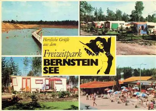 AK / Ansichtskarte Stuede Sassenburg Gifhorn Niedersachsen Freizeitpark Bernsteinsee Campingplatz Bungalow Gaststaette