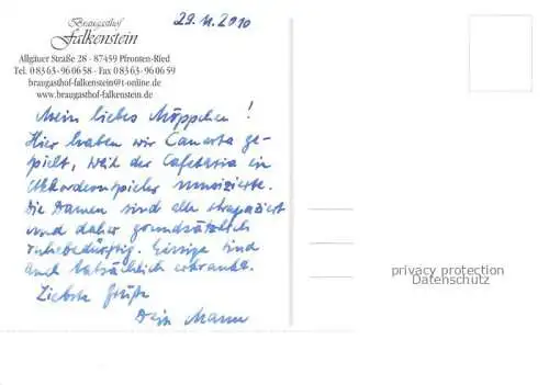 AK / Ansichtskarte Ried Pfronten Braugasthof Falkenstein Restauration