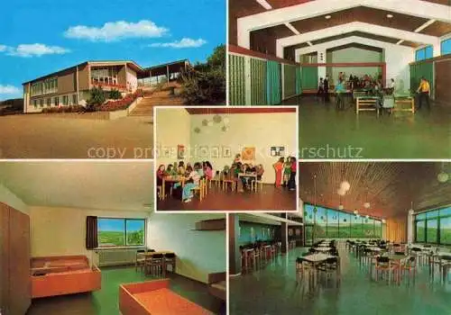 AK / Ansichtskarte Affhoellerbach Brensbach Odenwald Hessen Jugendheim des Landkreises Offenbach Schlafraum Aufenthaltsraum Sporthalle Speisesaal