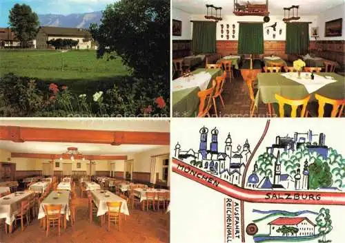 AK / Ansichtskarte Piding Gasthof Brettl Gastraum Saal