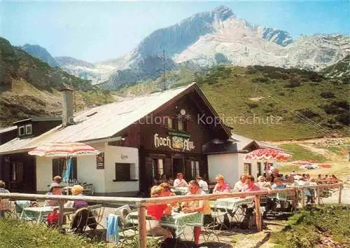 AK / Ansichtskarte GARMISCH-PARTENKIRCHEN Hochalm Sonnenterrasse Blick gegen Alpspitze Wettersteingebirge