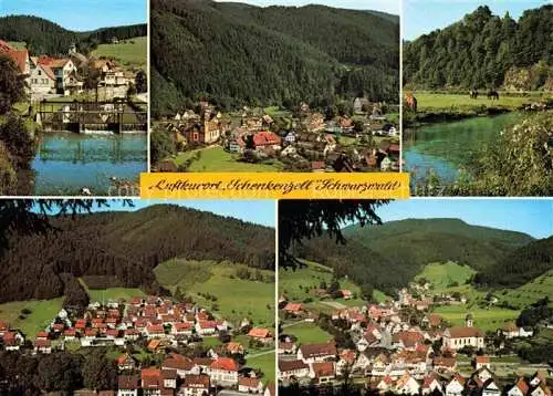 AK / Ansichtskarte Schenkenzell Luftaufnahmen Luftkurort im Schwarzwald Partie an der Kinzig