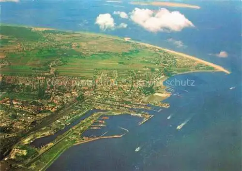 AK / Ansichtskarte CUXHAVEN Nordseebad Luftaufnahme aus ca. 3000 m Hoehe Hafen Dose Duhnen Sahlenburg