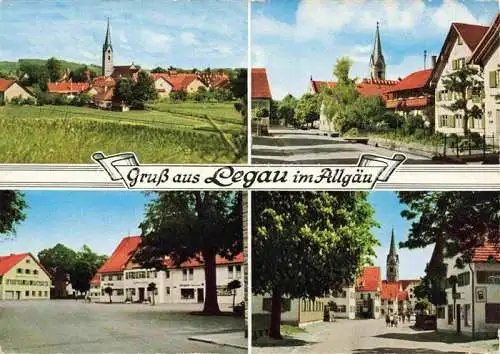 AK / Ansichtskarte Markt Legau Bayern Ortsansicht mit Kiche Ortszentrum Hauptstrasse