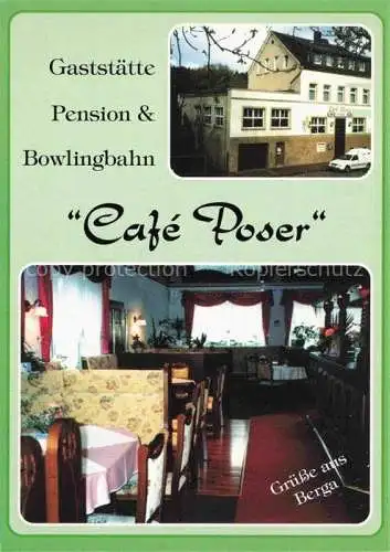 AK / Ansichtskarte Berga Elster Gaststaette Pension Café Poser Gastraum