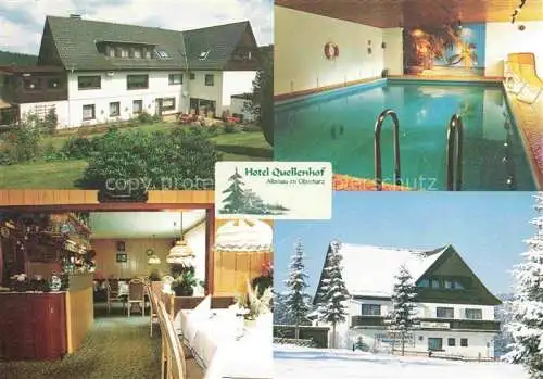 AK / Ansichtskarte Altenau Harz Hotel Quellenhof Restaurant Hallenbad Winterlandschaft
