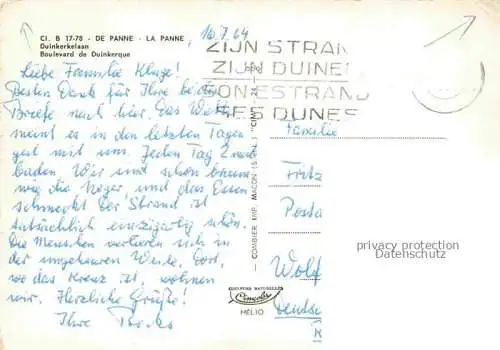 AK / Ansichtskarte LA PANNE  De Panne Belgie Duinkerkelaan Boulevard de Duinkerque