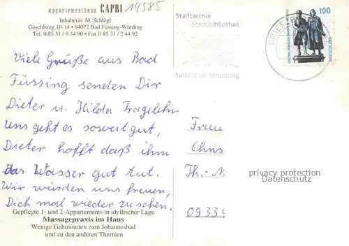 AK / Ansichtskarte Wuerding Bad Fuessing Appartementhaus Capri
