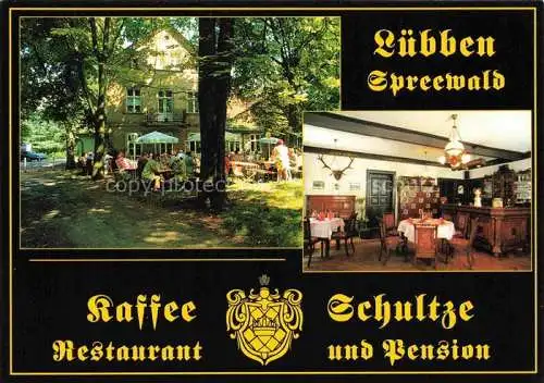 AK / Ansichtskarte Luebben Spreewald Kaffee Schultze Restaurant Pension Gartenterrasse