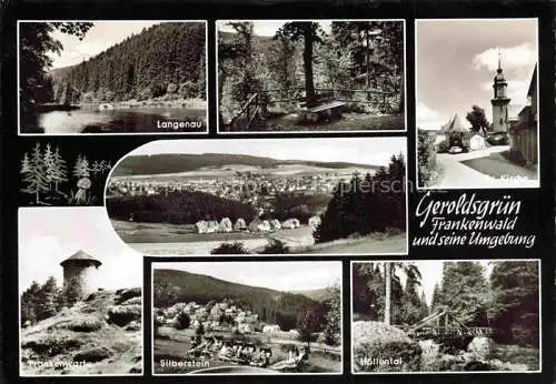 AK / Ansichtskarte Geroldsgruen Bayern und Umgebung Landschafspanorama Frankenwald Waldsee Frankenwarte Hoellental