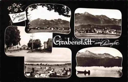 AK / Ansichtskarte Grabenstaett Chiemsee Bayern Teilansichten Seepartie