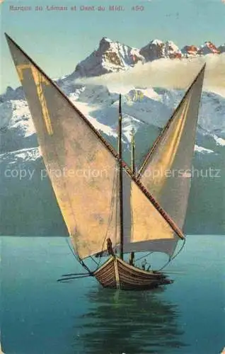 AK / Ansichtskarte Lac_Leman_Genfersee_GE Barque du Leman et Dent du Midi 