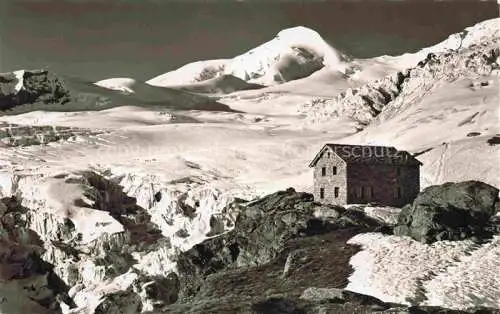 AK / Ansichtskarte Saas Fee_VISP_VS Bergsteigerheim Langefluh mit Allalinhorn 