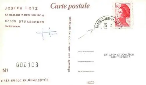 AK / Ansichtskarte Strasbourg__Strassburg_67_Bas Rhin Meilleurs Voeux Joseph Lotz 