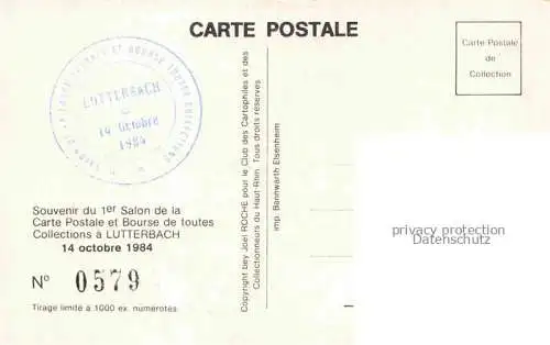 AK / Ansichtskarte Lutterbach_Mulhouse_68_Haut Rhin 1er Salon de la carte postale et bourse Karikatur 