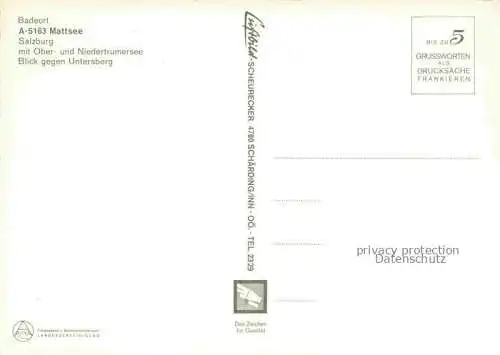 AK / Ansichtskarte Mattsee Salzburg AT Fliegeraufnahme mit Ober und Niedertrumersee und Untersberg