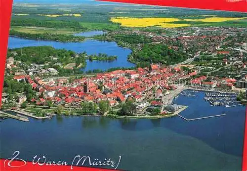 AK / Ansichtskarte Waren Mueritz Fliegeraufnahme an der Mecklenburger Seenplatte