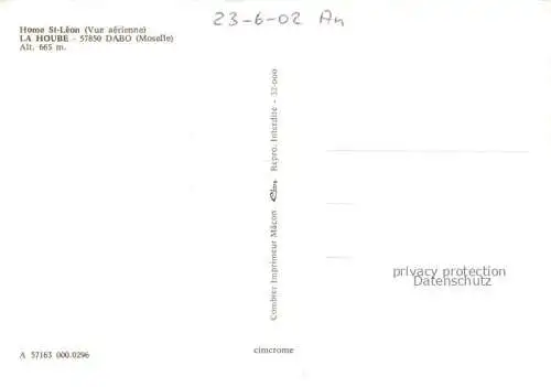 AK / Ansichtskarte La_Hoube_57_Moselle Homme St Leon Vue aerienne 