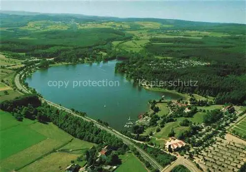 AK / Ansichtskarte Losheim See Stausee mit Braeu Gaestehaus Seehotel Fliegeraufnahme