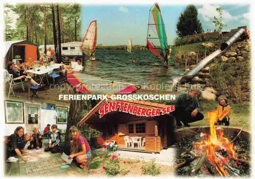 AK / Ansichtskarte Grosskoschen Senftenberg Oberspreewald-Lausitz Senftenberger See Camping Lagerfeuer