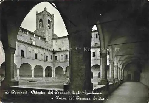 AK / Ansichtskarte Recanati Macerata Marche IT Chiostro del Convento degli Agostiani e Torre del Passero Solitario