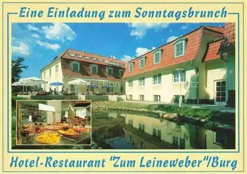 AK / Ansichtskarte Burg Spreewald Brandenburg Hotel Restaurant Zum Leineweber Gastraum