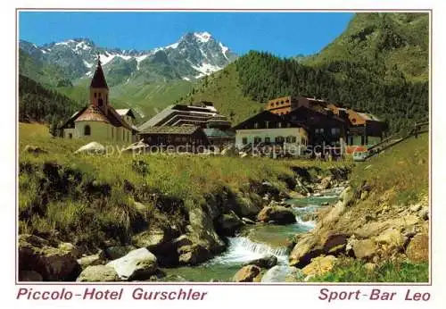 AK / Ansichtskarte Kurzras Schnalstal Suedtirol IT Piccolo Hotel Gurschler Sport Bar Leo Kirche