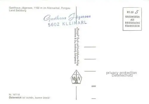 AK / Ansichtskarte Pongau Pinzgau Gasthaus Jaegersee im Kleinarltal Panorama