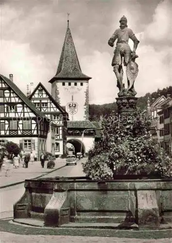 AK / Ansichtskarte Gengenbach Marktbrunnen mit Obertor